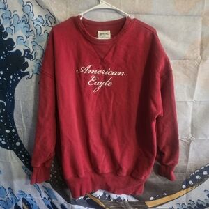 American Eagle Outfitters Bold Red Crewneck Sweater